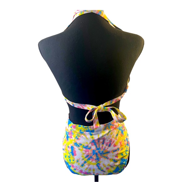 Jessica Simpsons Tie Dye Bikini Set. White, Pink Blue and Yellow. NWT. Size M - Picture 3 of 7